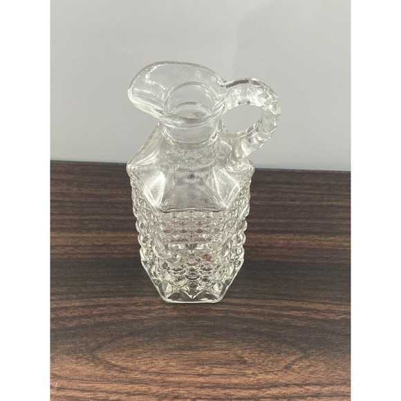 Vintage Anchor Hocking Wexford Clear Diamond Vinegar/Oil Cruet no Stopper USA - Picture 4 of 12